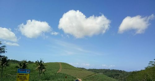 Panoramic view of field against sky