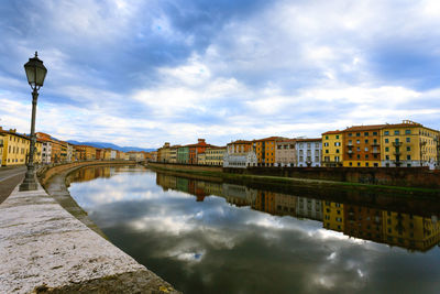 Reflection of buildings in river