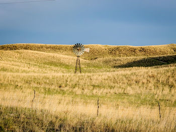 Scenic view of field against clear sky