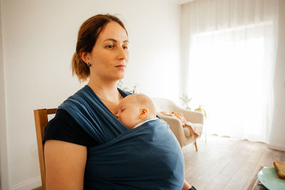 Mother and daughter at home