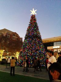 Christmas lights on christmas tree