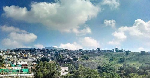 Panoramic view of townscape against sky