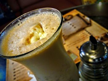 Close-up of drink on table