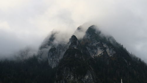 Low angle view of mountain against sky