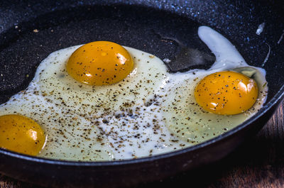 Close-up of breakfast in plate