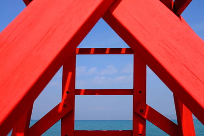Close-up of bridge against sky
