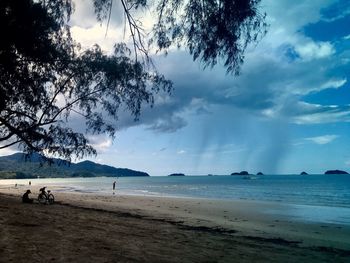 Scenic view of beach against sky