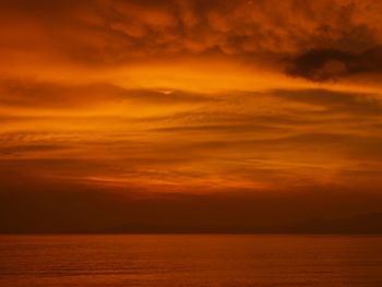 Scenic view of sunset over sea