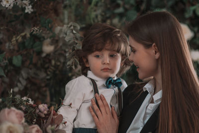 Portrait of mother and girl