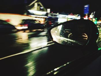 Blurred motion of car moving on road