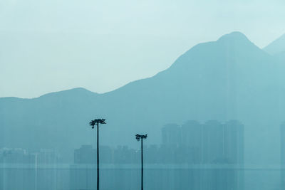 Low angle view of mountains against sky