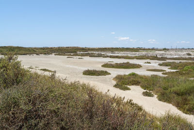 Scenic view of land against sky