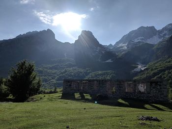 Scenic view of mountains against sky