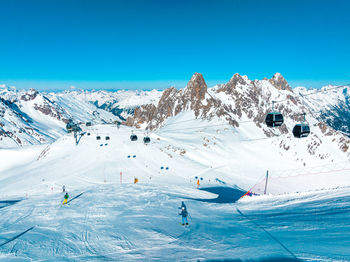 Alpine ski resort st. anton am arlberg in winter time