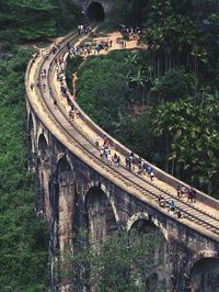 High angle view of bridge