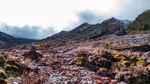 Scenic view of mountains against sky