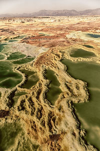 High angle view of a land