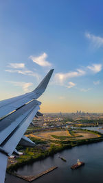 Aerial view of city against sky