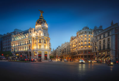 Illuminated city at night