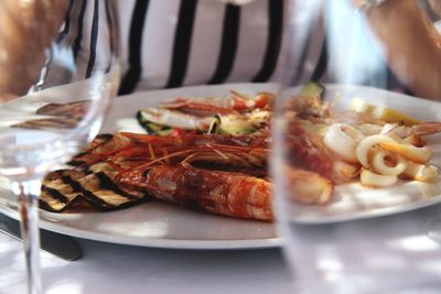 Close-up of food served in plate