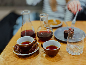 Close-up of coffee on table