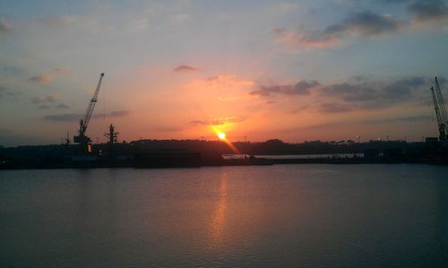 Scenic view of sunset over sea