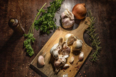 High angle view of vegetables