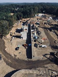 High angle view of construction site