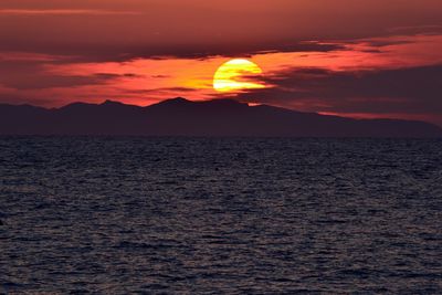 Scenic view of dramatic sky over sea