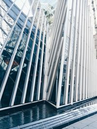 Reflection of modern building in city