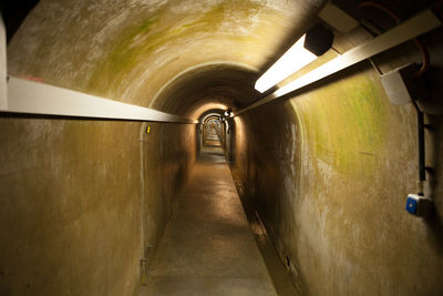 Interior of illuminated tunnel