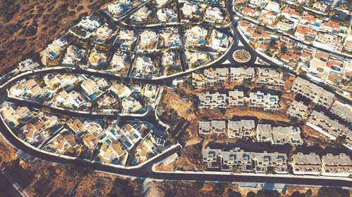 High angle view of city