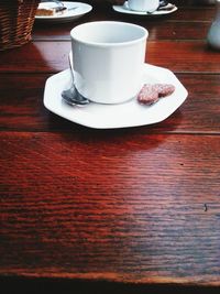 Coffee cup on table