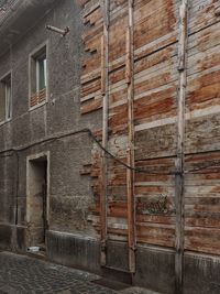 Closed door of building