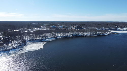 Aerial view of sea against sky