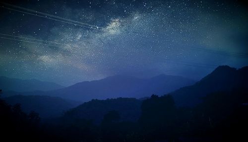 Low angle view of star field against star field