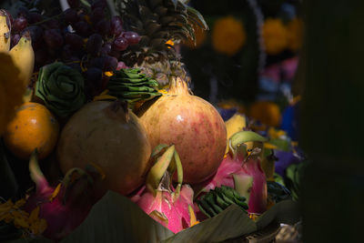 Close-up of fruits for sale in market