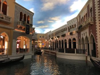 Canal passing through city