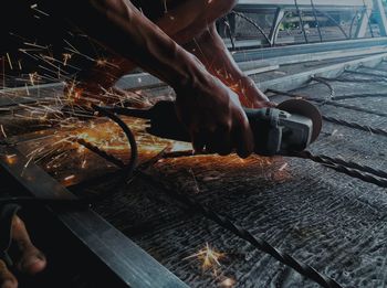 Low section of people working