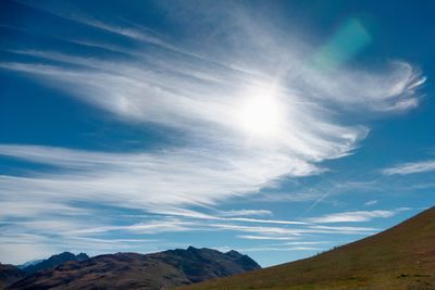 Low angle view of mountains against sky