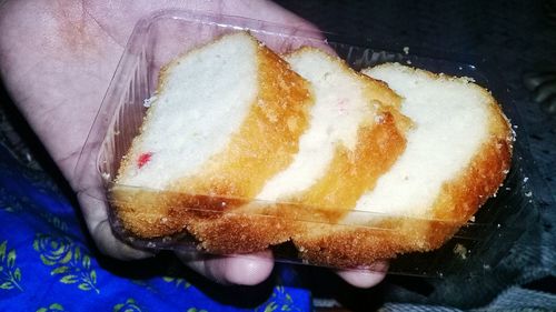 High angle view of sandwich in plate