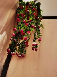 High angle view of flowering plant on table