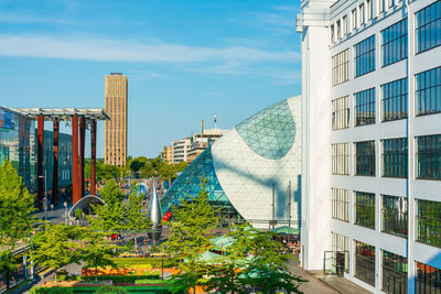 Buildings against blue sky