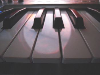 Close-up of piano keys