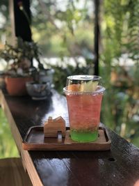 Close-up of drink on table