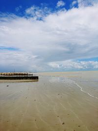 Scenic view of beach against sky