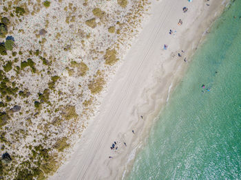 High angle view of beach