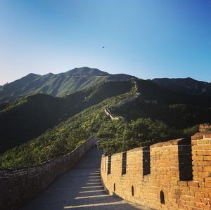 Scenic view of mountain against clear sky