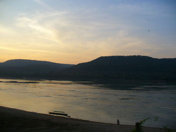 Scenic view of sunset over sea