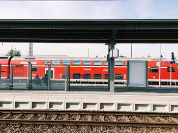 View of train on road